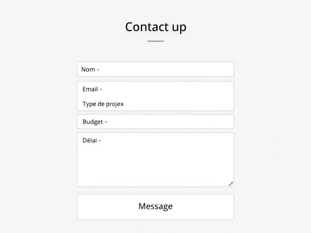 Capture épurée d'un formulaire de contact